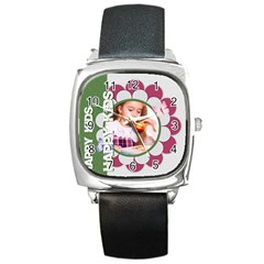 happy kids - Square Metal Watch