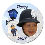 Police visit standing - Magnet 5  (Round)