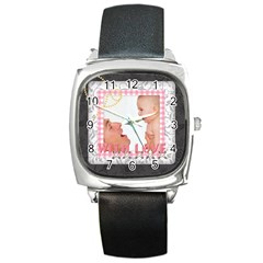 with love - Square Metal Watch