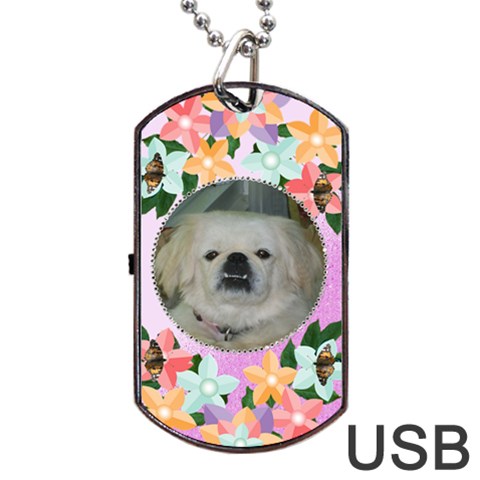 Pink And Purple Dog Tag Flash (two Sides) By Kim Blair Front