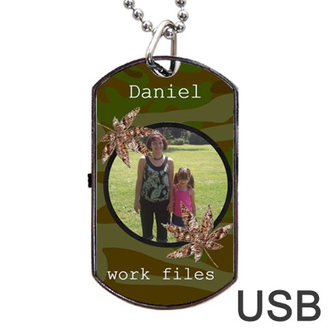 Camoflauge Dog Tag Usb Flash (2 Sides) By Kim Blair Front