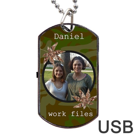 Camoflauge Dog Tag Usb Flash (2 Sides) By Kim Blair Back