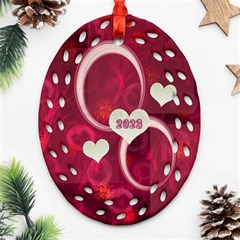 Pink Love Oval filigree Ornament - Ornament (Oval Filigree) Pink Love Oval filigree Ornament - Ornament (Oval Filigree)