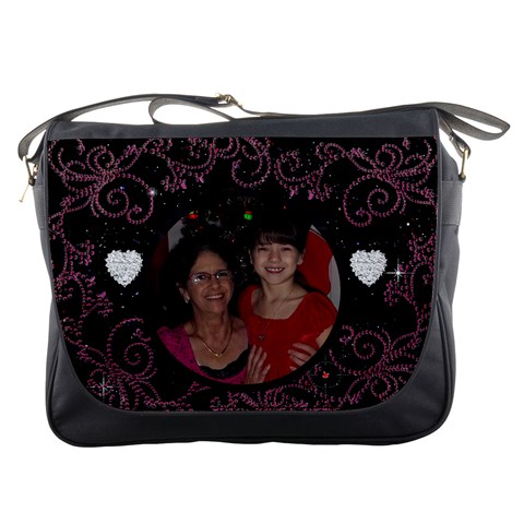 Black And Red Messenger Bag By Kim Blair Front