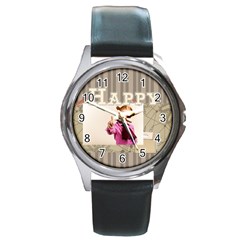 happy day - Round Metal Watch