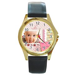 sweet day - Round Gold Metal Watch