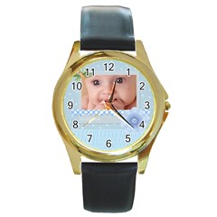 baby boy - Round Gold Metal Watch