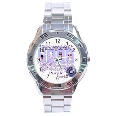 purple world - Stainless Steel Analogue Watch