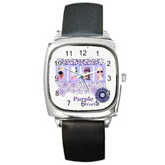 purple world - Square Metal Watch purple world - Square Metal Watch