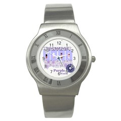 purple world - Stainless Steel Watch
