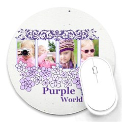 purple world - Round Mousepad