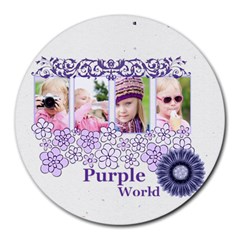 purple world - Collage Round Mousepad
