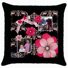 French Quarter - Throw Pillow (Black)  - Throw Pillow Case (Black)