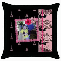 French Quarter - Throw Pillow (Black)  (5 styles) - Throw Pillow Case (Black)