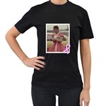 Black Breast Cancer Tee Shirt - Women s T-Shirt (Black) (Two Sided)