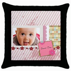 sweet - Throw Pillow Case (Black)