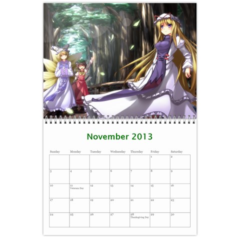 Touhou Calendar By George Nov 2013
