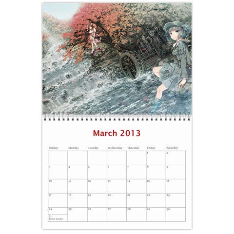 Touhou Calendar By George Mar 2013