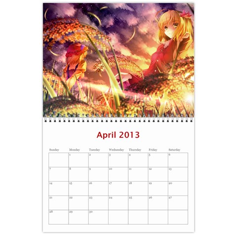 Touhou Calendar By George Apr 2013