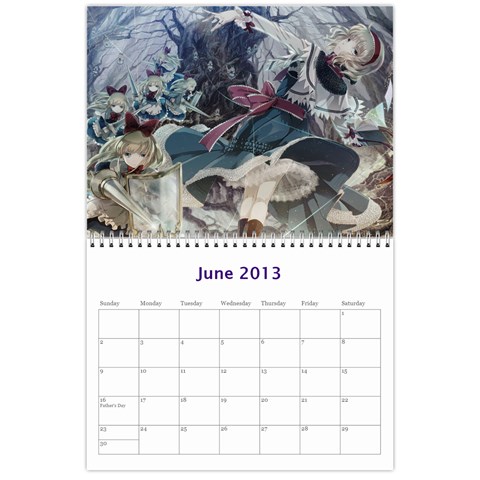 Touhou Calendar By George Jun 2013
