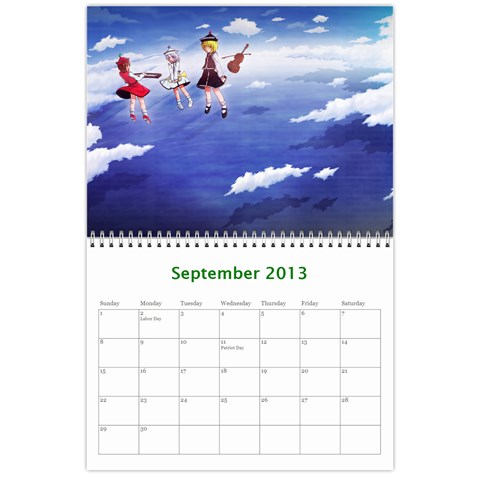 Touhou Calendar By George Sep 2013