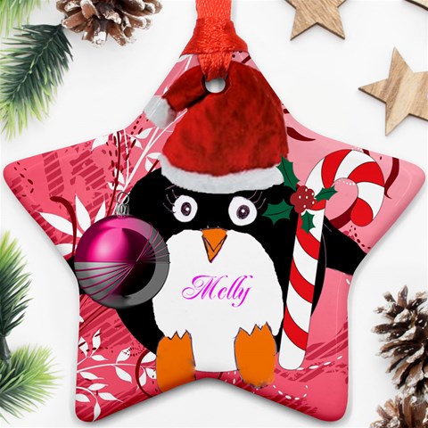 Red And Green Star Ornament By Kim Blair Front