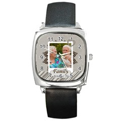 family - Square Metal Watch