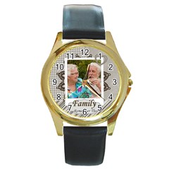 family - Round Gold Metal Watch family - Round Gold Metal Watch
