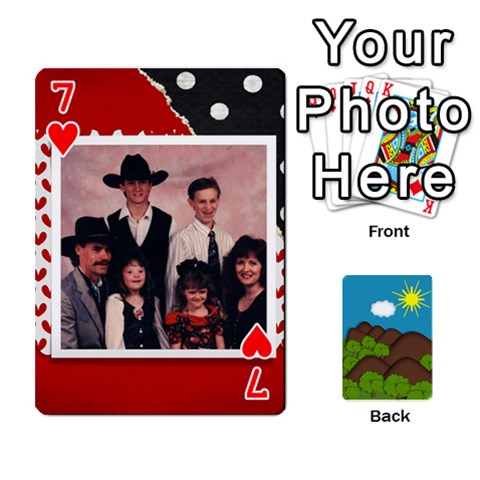Family Cards By Cassie White Front - Heart7