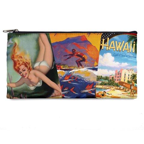 Hawaiian Print Pencil Case By Leandra Jordan Front