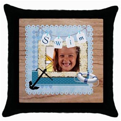 swim - Throw Pillow Case (Black)