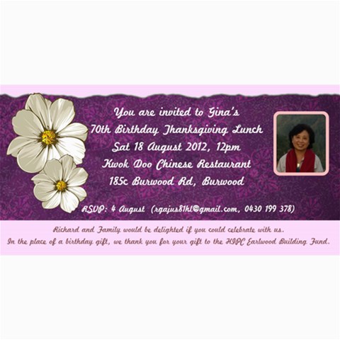 Gina By Gina 8 x4  Photo Card - 1