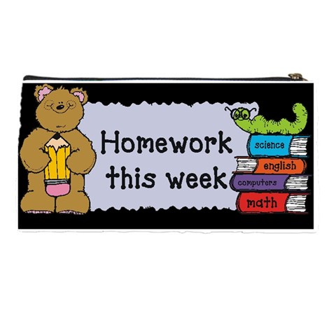 Homework Pencil Case Back By Malky Back