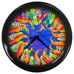 color splash clock - Wall Clock (Black)