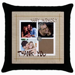 thank you - Throw Pillow Case (Black)