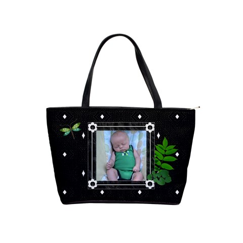 Black And Green Classic Shoulder Handbag By Lil Front