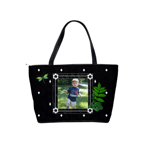 Black And Green Classic Shoulder Handbag By Lil Back