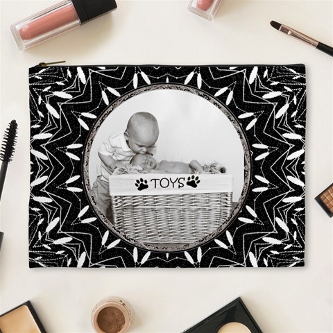 Fun Black And White Xl Cosmetic Case By Lil Front