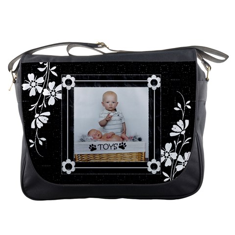 Black And White Messenger Bag By Lil Front