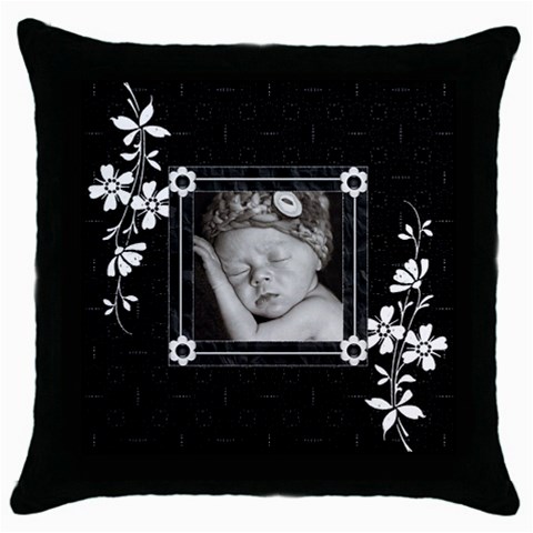 Black And White Throw Pillow Case By Lil Front