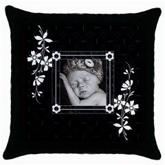 Black and White Throw Pillow Case - Throw Pillow Case (Black)