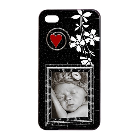 Black And White Apple Iphone 4/4s Seamless Case By Lil Front
