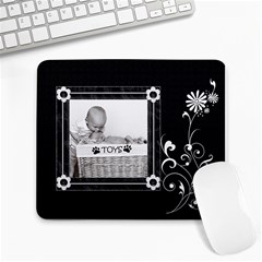 Pretty Black and White Large Mousepad