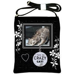 I Love My Crazy Cat Shoulder Sling Bag