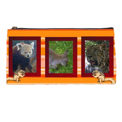 Oange Striped Pencil Case By Kim Blair Front