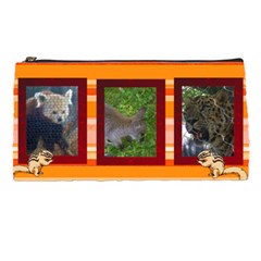 oange striped pencil case