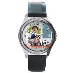 soccer - Round Metal Watch