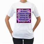 Breast Cancer Going to defeat T-Shirt - Women s T-Shirt (White) (Two Sided)