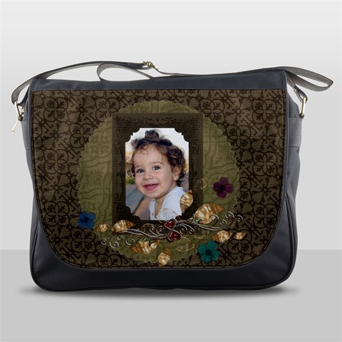 Floral, Hearts Messenger Bag By Mikki Front