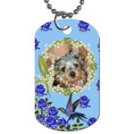 Blue rose dog tag two sides - Dog Tag (Two Sides)